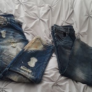 2 pair of blue jeans